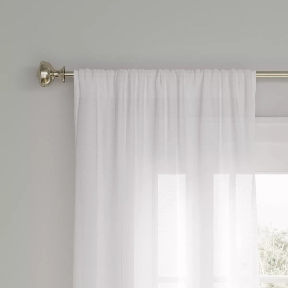 ⚡Threshold 1pc Light Filtering Farrah Window Curtain Panel ~ White 54"x 95"
